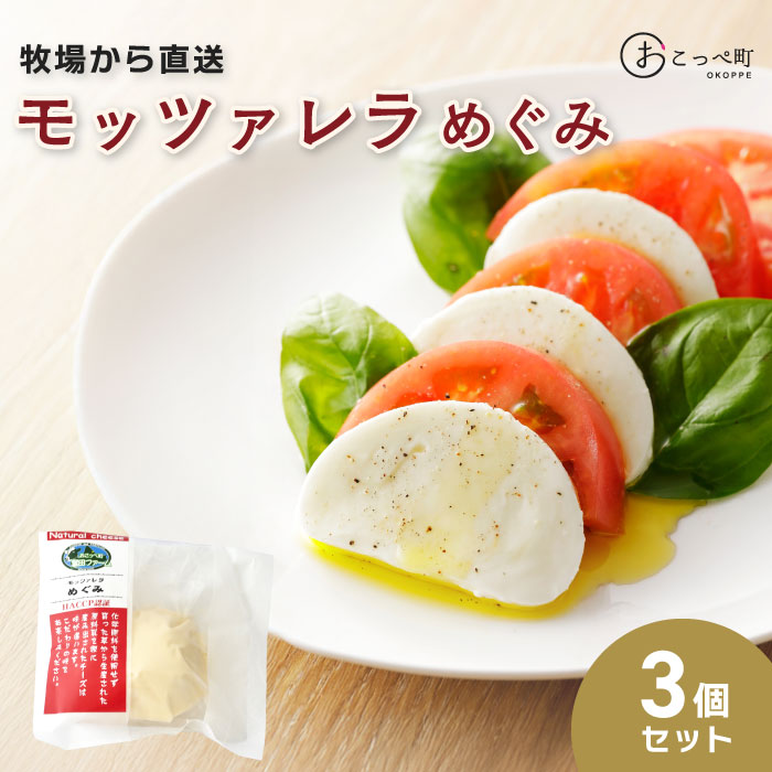 【ふるさと納税】牧場から直送『モッツアレラめぐみ3個セット』【22027】 5,100円