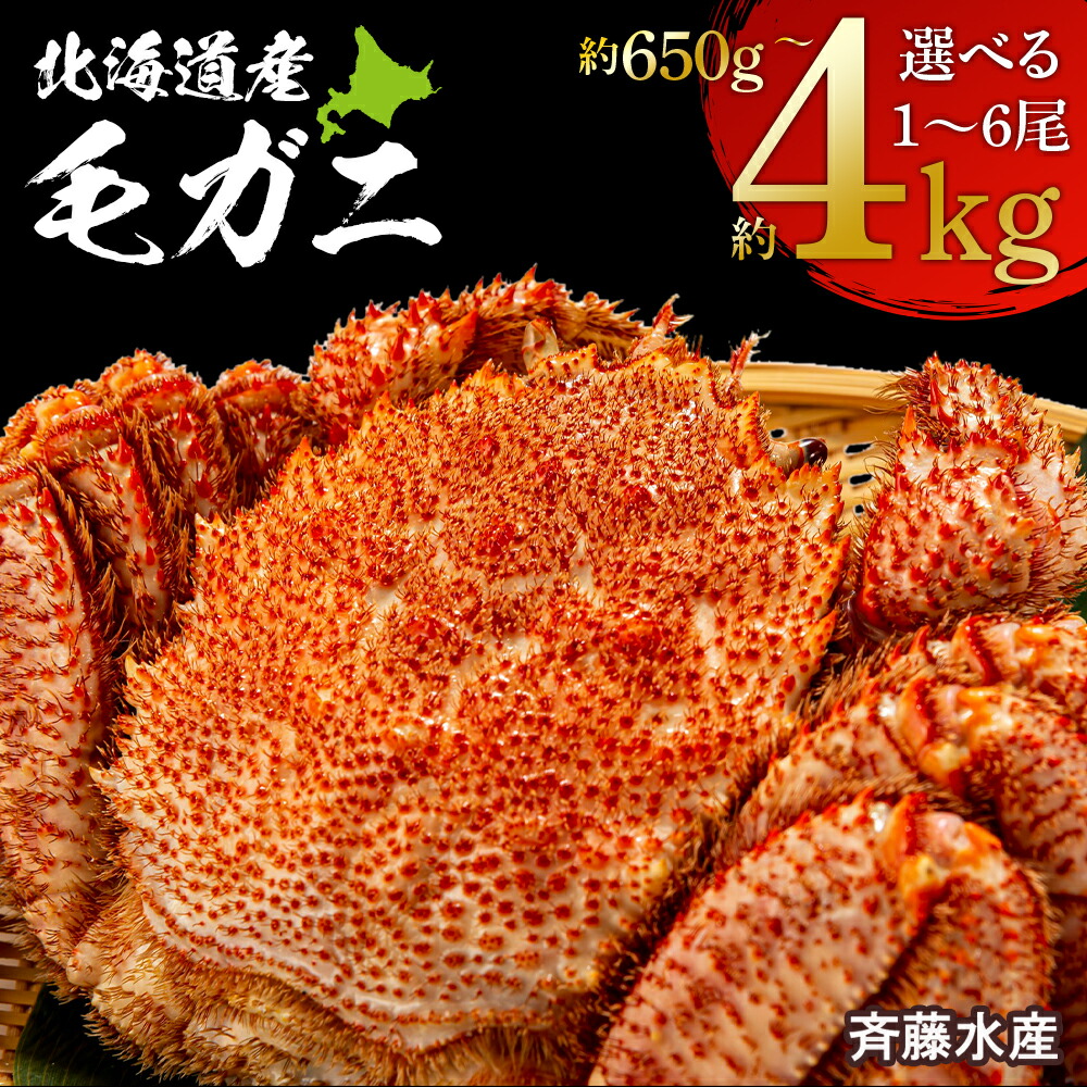 <br>【ふるさと納税】冷凍毛がに 選べる650g～4kg 大サイズ～特特大サイズ 1尾～6尾 【斉藤水産】<br>毛がに 毛ガニ 毛蟹 ケガニ 毛かに 毛カニ 蟹 カニ  白老 ふるさと納税 北海道 年末