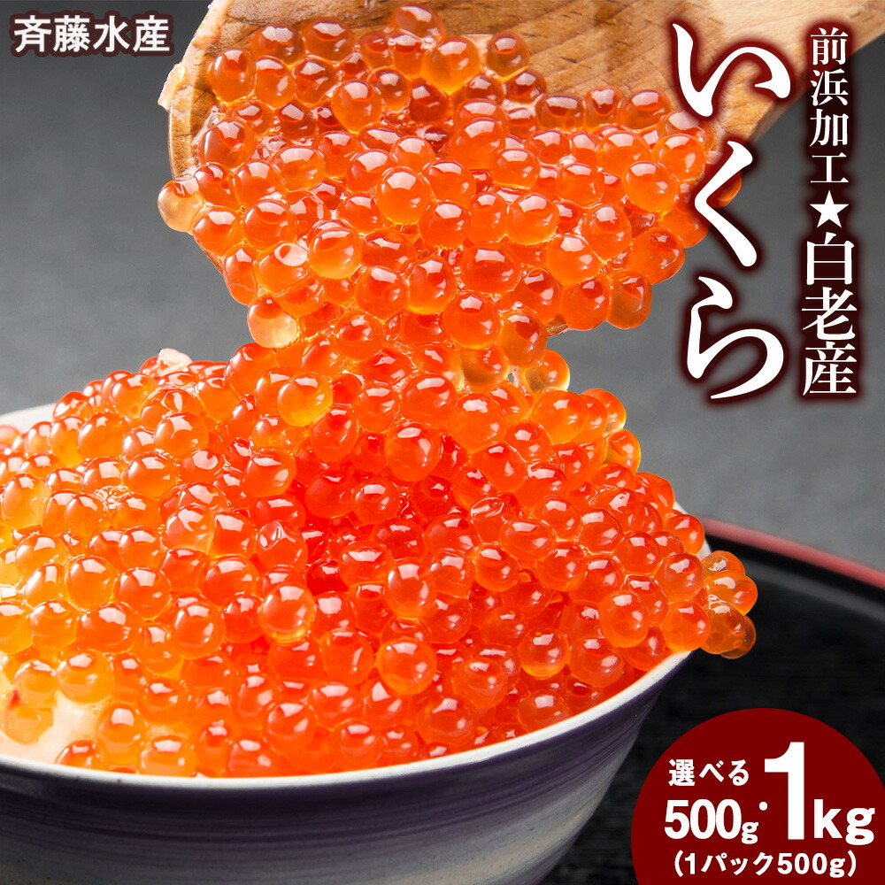 【ふるさと納税】 いくら 北海道 白老産 前浜加工 選べる500g～1kg ＜斉藤水産＞<br>いくら イクラ 魚卵 海産物 北海道ふるさと納税 白老 ふるさと納税 北海道 おせち