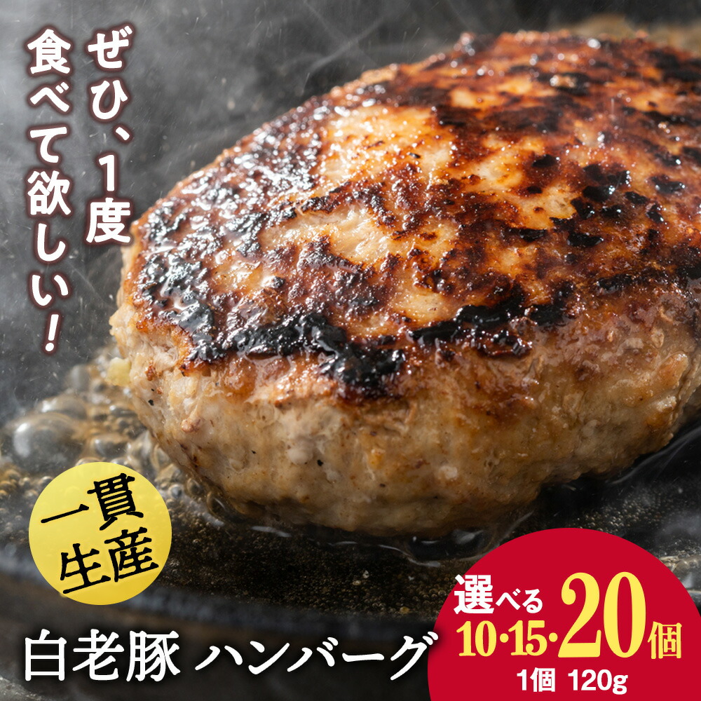 【ふるさと納税】北海道産 白老豚 ハンバーグ 選べる10個～20個セット 1個120ｇ ハンバーグ 加工肉 豚肉 白老豚 白老 北海道 北海道ふるさと納税 白老 ふるさと納税 北海道 クリスマス