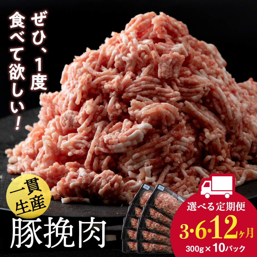 【ふるさと納税】【選べる定期便】北海道産 白老豚 挽肉 300g×10パック BV040<br>挽肉 加工肉 ミンチ 豚肉 白老豚 白老 北海道 北海道ふるさと納税 白老 ふるさと納税 北海道