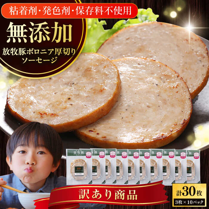【ふるさと納税】【訳あり】【選べるお届け回数！】放牧豚 ボロニア厚切り スライスソーセージ 計30枚（3枚x10）《厚真町》【ファーマーズファクトリー株式会社】 訳あり ボロニアソーセージ ウインナー 定期便 冷凍配送 詰合せ [AXBA016/AXBA078/AXBA079/AXBA080/AXBA081]｜北海道厚真町 28,120円