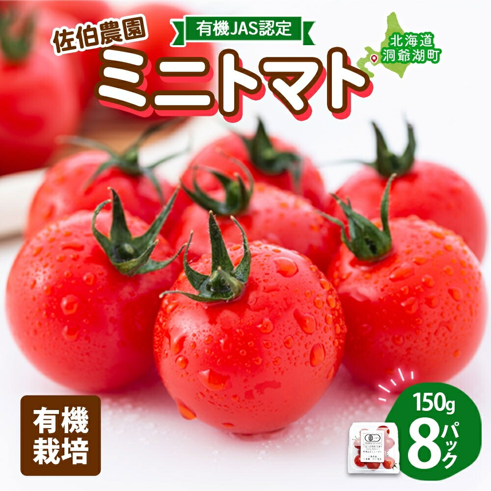【ふるさと納税】 北海道 有機JAS認定 ミニトマト みわた 150g×8パック 先行予約 2025年 7月中旬～9月上旬頃にお届け 先行受付 有機栽培 新鮮 旬 野菜 安心 安全 濃厚 トマト 産地直送 農家直送 　お届け：2025年7月中旬～9月上旬頃まで