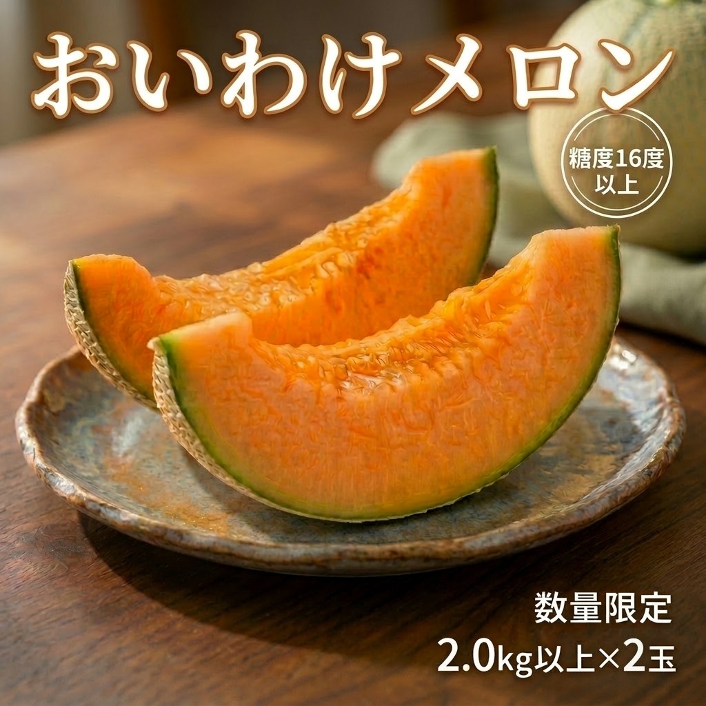 【ふるさと納税】＜2026年発送＞おいわけメロンパック 糖度16度以上 2.0kg以上×2玉(数量限定) メロン おいわけメロン 赤肉メロン 糖度 スイーツ デザート 果物 国産 北海道 安平町