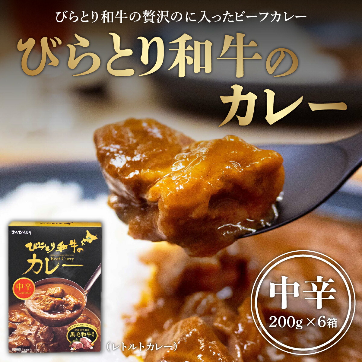 【ふるさと納税】びらとり和牛カレー中辛200g×６箱 ふるさと納税 人気 おすすめ ランキング  びらとり和牛 平取和牛 和牛 カレー 中辛 北海道 平取町 送料無料 BRTH019
