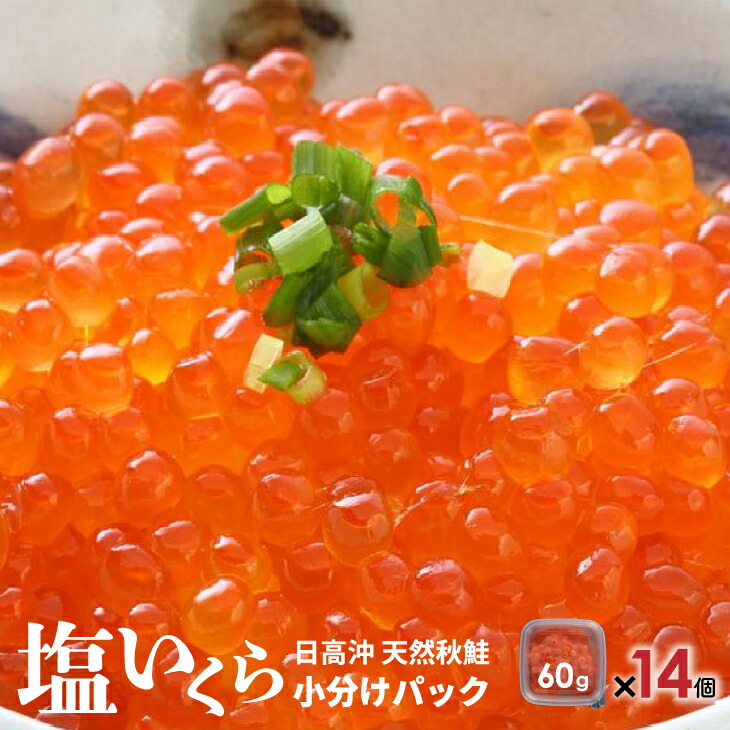 【ふるさと納税】【時鮭スモークサーモン付】北海道日高産 塩いくら小分けパック(60g×14)[15-543] 北海道 浦河 日高産 ふるさと納税 いくら 塩いくら 小分け スモークサーモン 送料無料