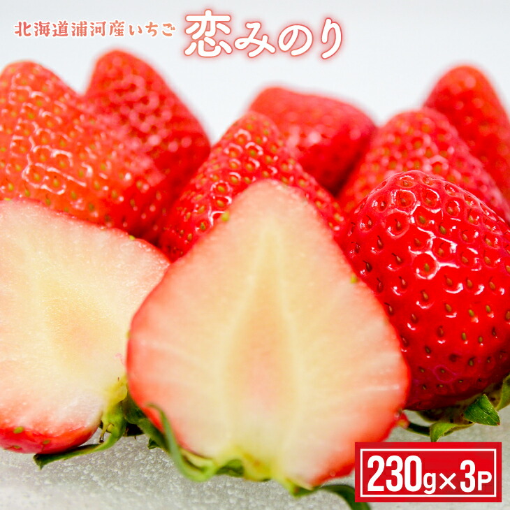 【ふるさと納税】【今が旬！】北海道浦河産いちご「恋みのり」230g×3P[13-268] 北海道 浦河 ふるさと納税 いちご 果物 旬 送料無料