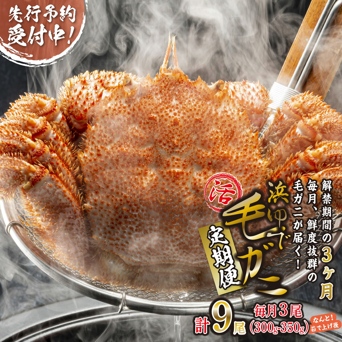 【ふるさと納税】 < 2027年2月上旬より発送開始 > 【 定期便 全 3回 】 北海道産 毛蟹 3尾 × 3回 ( 計 9尾 ) 冷蔵 浜ゆで 毛ガニ 毛がに かに味噌 カニ味噌 新鮮 旬 ボイル 浜茹で 海鮮 海産物 北海道 新ひだか町 冷蔵便 < 予約受付 >|北海道新ひだか町