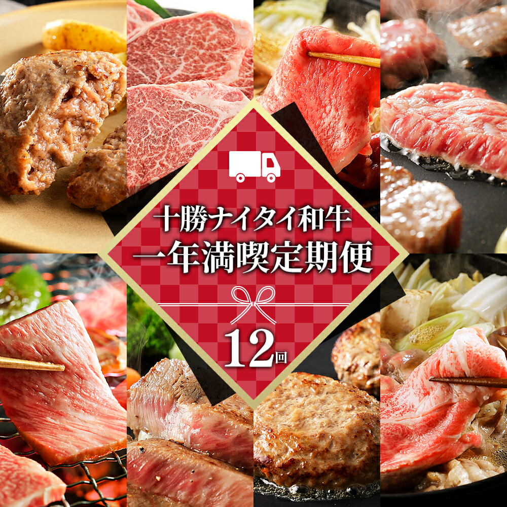 【ふるさと納税】十勝ナイタイ和牛 一年満喫 定期便 12回 12ヵ月定期便 29（ニク）万円 国産 北海道 牛 肉 牛肉 和牛 5・4等級 黒毛和牛 オレイン酸含有率55%以上 焼肉　すき焼き ステーキ ハンバーグ サーロイン ヒレ フィレ 肩ロース 冷凍 レビューキャンペーン対象品