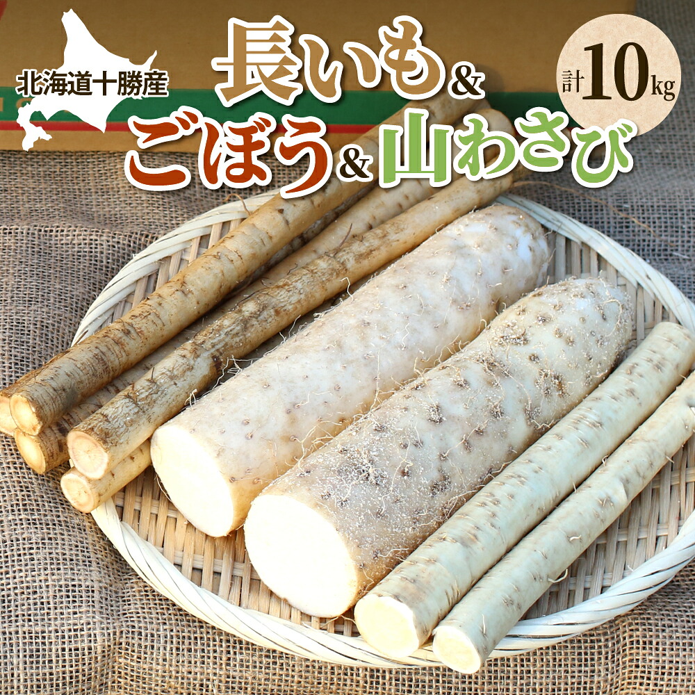 【ふるさと納税】ファーム・ミリオンの贅沢根菜セット（長芋・ごぼう・山わさび）土付き 長芋 長いも 芋 ごぼう 山わさび 野菜 セット 贅沢 国産 とろろ 山かけ 滋養強壮 ご飯 お供 お裾分け 有機栽培 産地直送 北海道 十勝 芽室町 送料無料