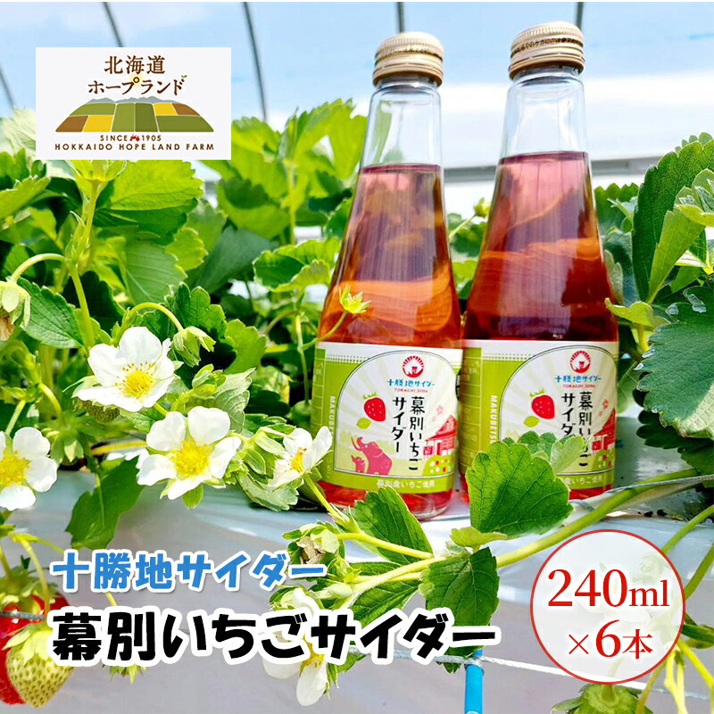 【ふるさと納税】十勝地サイダー「幕別いちごサイダー」240ml&times;6本【北海道ホープランド農場】 北海道 十勝 幕別町 サイダー ご当地｜北海道幕別町 8,760円
