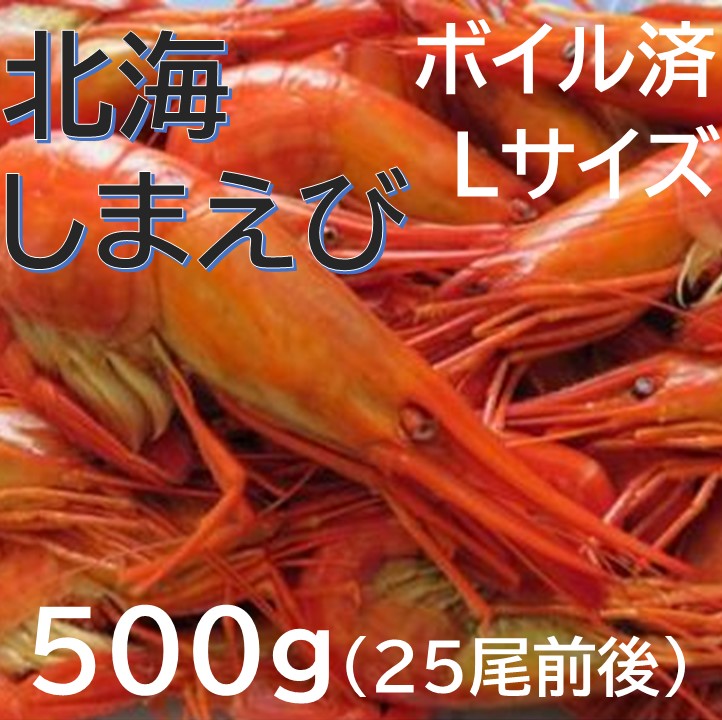 【ふるさと納税】北海縞海老（シマエビ） 500g Lサイズ 25尾前後 無添加 エビ 海老 えび しまえび 縞えび ボイル済 国産 送料無料 ふるさと納税 新物｜北海道池田町