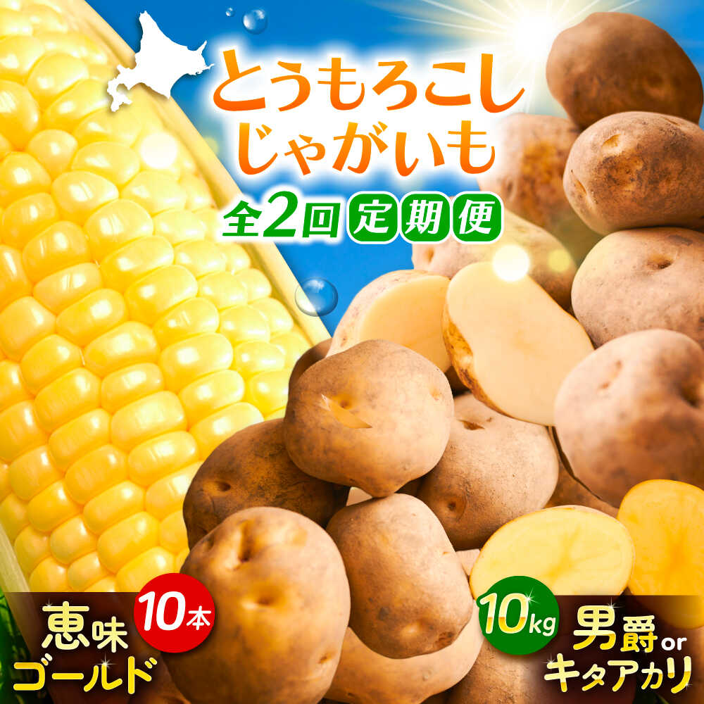 【ふるさと納税】【全2回定期便】とうもろこし（10本）＆じゃがいも（10kg）《足寄町》【党崎農場】トウモロコシ とうもろこし 甘い 野菜 国産 新鮮 ジャガイモ じゃがいも 食べ比べ 芋 いも 定期便 北海道産 あしょろ 北海道[BEAA008]