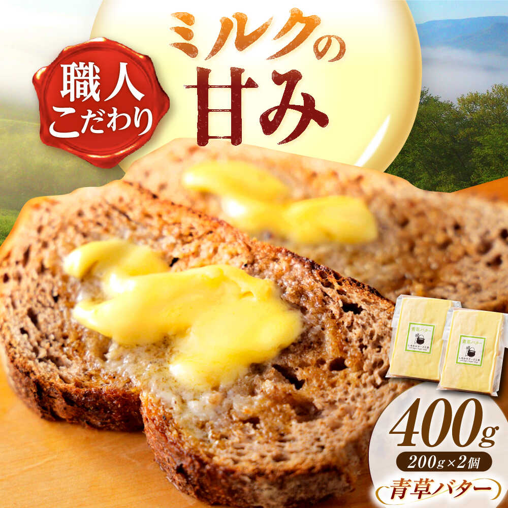 【ふるさと納税】【R8年12月発送開始】＼TVで話題／ 北海道 青草バター 200g ×2個 足寄町/しあわせチーズ工房 おすすめ ギフト お菓子 朝食 乳製品 有塩 お取り寄せ 400g 足寄町産 北海道産 道産 あしょろ [BEAK020]