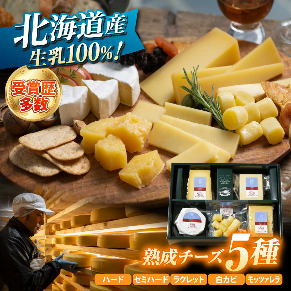 【ふるさと納税】北海道 熟成チーズ 5種詰め合わせ《足寄町》【合同会社あしょろチーズ工房】 北海道産 十勝チーズ 食べくらべ 食べ比べ チーズ ハードタイプ セミハード ラクレット 白カビタイプ 熟成モッツァレラ 冷蔵 十勝 あしょろ[BEAU003]