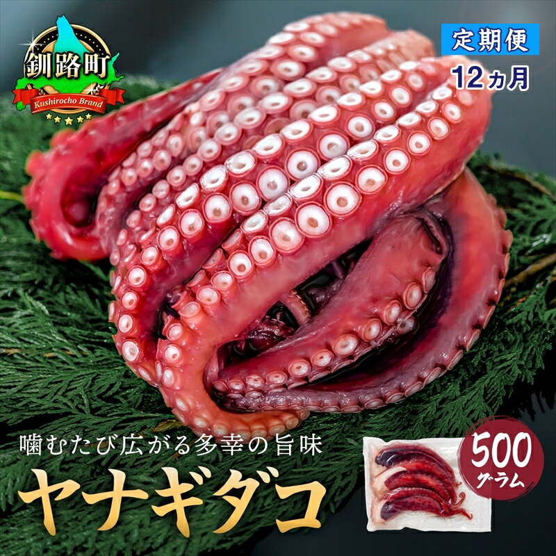 【ふるさと納税】【定期便12ヶ月】ヤナギダコ500g【産地直送】プリプリ食感！釧路町昆布森産 ヤナギダコ｜噛むたびに広がる多幸の旨味 お刺身 鍋 たこ焼き 唐揚げ 煮物に最適 栄養満点 贈答用 にも 漁師直送 鮮度抜群 タコ 蛸 北海道 冷凍 釧路町 釧路超 特産品 br02