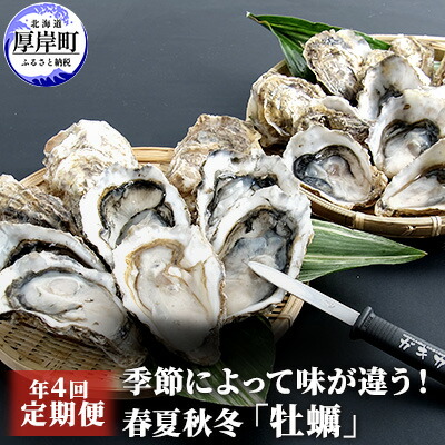 【ふるさと納税】定期便 4回 季節によって味が違う！春夏秋冬「 牡蠣 」 【配送不可：沖縄・離島】 魚貝類 生牡蠣 かき