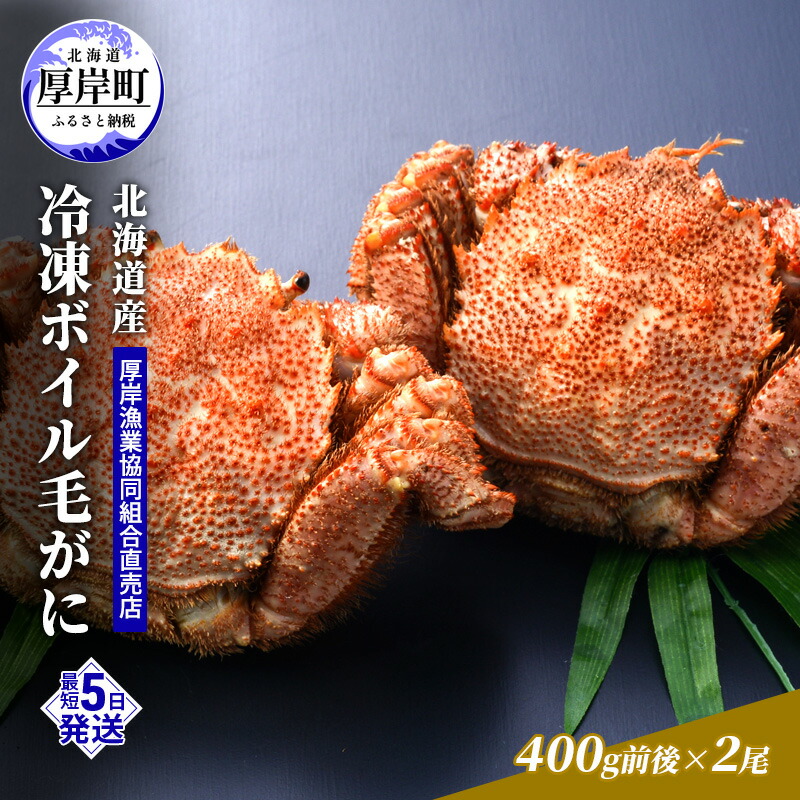 【ふるさと納税】【3D冷凍】 北海道産 冷凍 ボイル 毛がに 400g前後×2尾 (合計800g前後) 毛カニ 蟹 冷凍ボイル毛がに 毛ガニ カニ かに