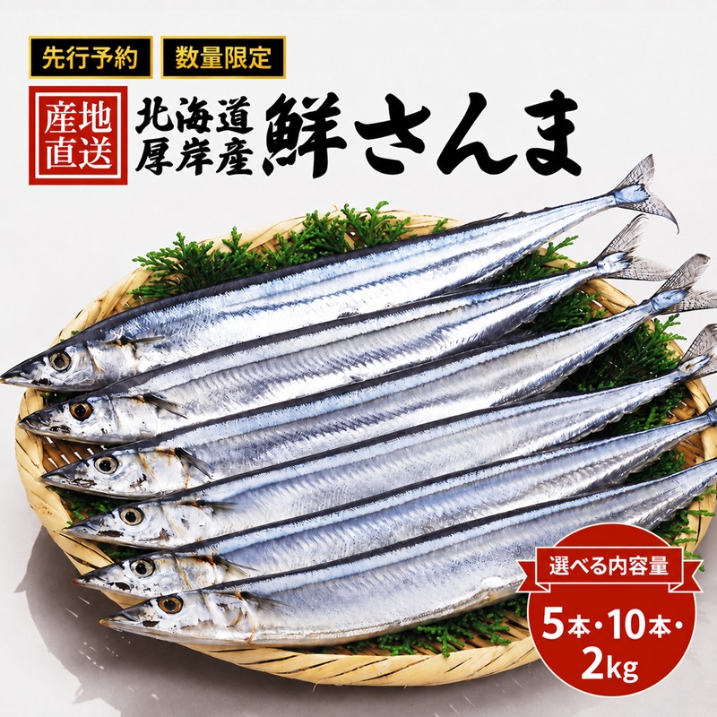 【楽天市場】【ふるさと納税】サンマ 内容量が選べる 産地直送 北海道 厚岸産 刺身用 鮮さんま 5本・10本・2kg 【厚岸漁業協同組合】 [  サンマ 秋刀魚 さんま 鮮魚 魚介類 海産 生さんま ]　お届け：2026年9月20日〜11月10日まで：北海道厚岸町