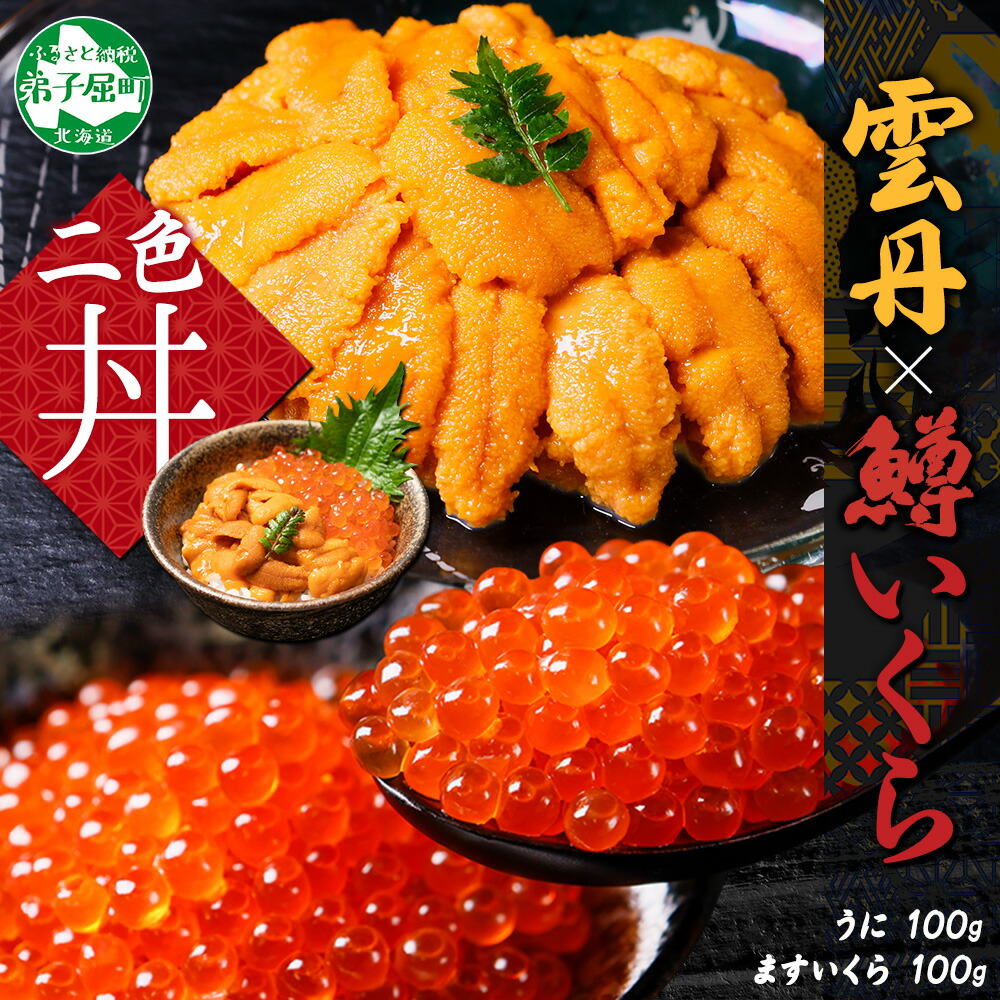 【ふるさと納税】3404. うに 100g 鱒いくら醤油漬け 100g セット ウニ チリ産 冷凍 雲丹 ますいくら 鱒 マス イクラ いくら いくら醤油漬け 海鮮 海鮮丼 送料無料 北海道 弟子屈町