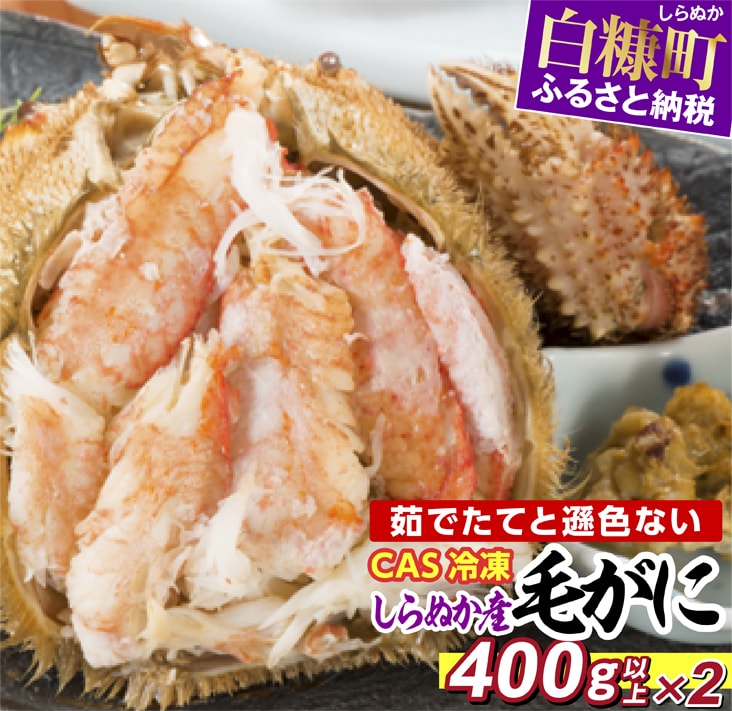 【ふるさと納税】 高評価 5.00 しらぬか産 CAS冷凍毛がに 【400g×2杯】 北海道 応援 ふるさと納税 海鮮 ふるさと納税 北海道 白糠町 お中元 お盆 帰省 贈答 贈答品 夏ギフト|北海道白糠町