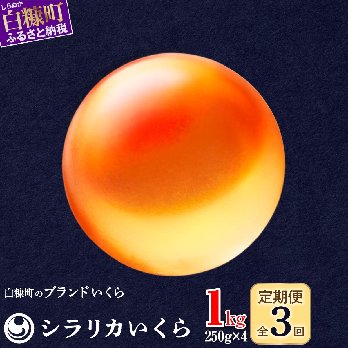 【ふるさと納税】 年3回お届け定期便 シラリカいくら【1kg(250g×4)】 ふるさと納税 いくら お好みに味付けができます 味付けなし 北海道海鮮紀行 生いくら 北海道産 国産 イクラ 鮭いくら 鮭イクラ 鮭 秋鮭 完熟卵 魚卵 魚 魚介 小分け 海鮮 人気 いくらの町 北海道 白糠町