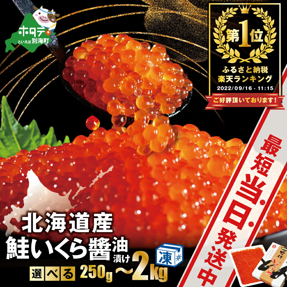 【ふるさと納税】高評価★4.72  総合1位 北海道産 新物 いくら 醤油漬け 【内容量が選べる】（ ふるさと納税 いくら ふるさと イクラ ふるさと納税 訳あり わけあり 醤油漬 冷凍 鮭 海鮮 いくら 人気 ランキング 北海道別海町 発送時期が選べる 最短当日発送 父の日 ）