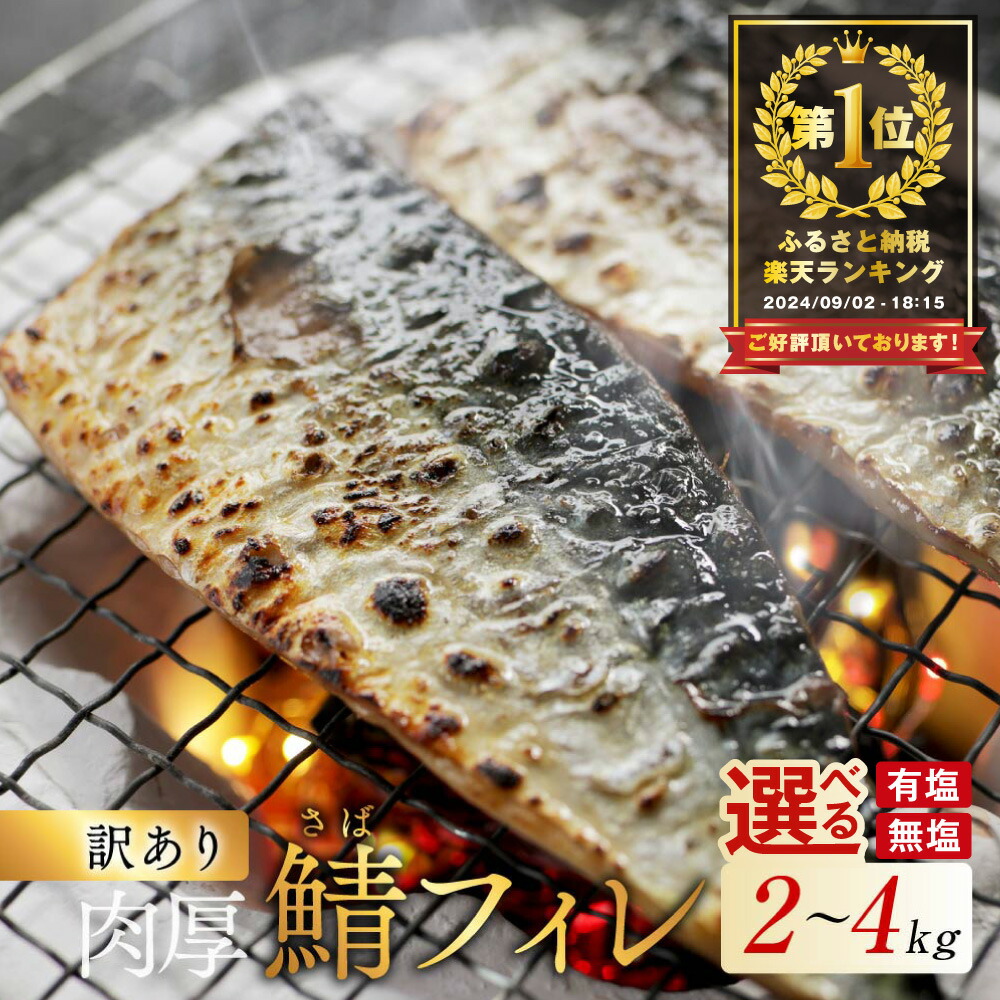 【ふるさと納税】総合1位獲得 訳あり 塩／無塩 サバ フィレ 2～4kg 【種類・内容量が選べる】（ふるさと納税  国産 鯖 ふるさと納税 サバ  塩サバ 無塩サバ 無塩鯖 魚 切り身 ふるさと納税 訳あり 魚 ふるさと おかず 惣菜 大容量 魚介 ヒレ フィレ ） 北海道 別海町