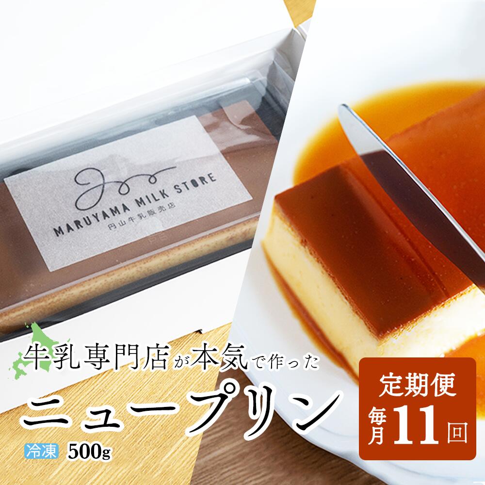 【ふるさと納税】【定期便】濃厚プリン　New Pudding（ニュープディング）（500g×1本）×11ヶ月【be152-0931-100-11】(プリン 乳製品 スイーツ 北海道 別海町定期便 １１ヶ月 11ヵ月 １１か月 11回)