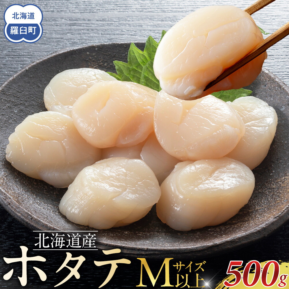 【ふるさと納税】北海道産　ほたて　Mサイズ以上　500g | 魚介類 水産 食品 人気 おすすめ 送料無料