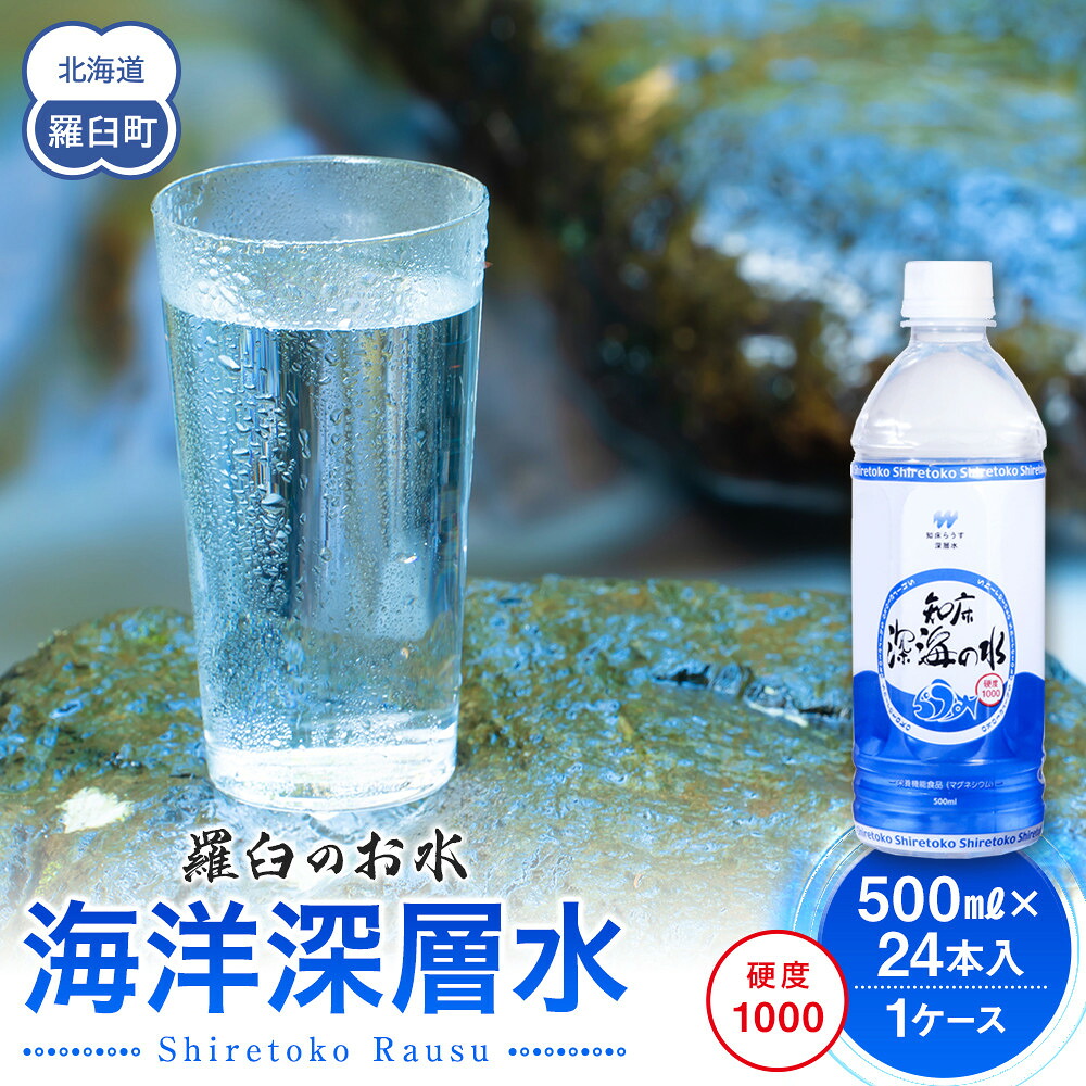 【ふるさと納税】知床深海の水 硬度1000 500ml×24本 海洋深層水 北海道 知床 羅臼 らうす 世界自然遺産 天然 ミネラル マグネシウム 国産 常備水 備蓄 硬水 清涼飲料水 生産者 支援 応