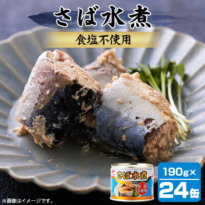 【ふるさと納税】マルハニチロ さば水煮 食塩不使用 190g×24個【配送不可地域：離島】【1544134】