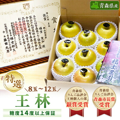 【ふるさと納税】「王林」3kg・糖度14度以上保証・特選贈答用りんご 青森市長賞受賞【配送不可地域：離島】【1085321】