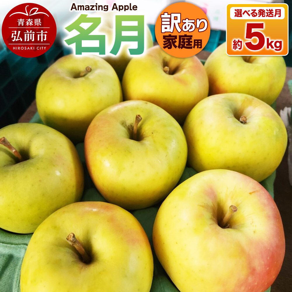 【ふるさと納税】りんご 名月【訳あり】家庭用 約5kg【選べる発送月】 [りんご 名月 訳あり 家庭用 選べる 5kg アップル おいしい 果実 果物 美味 林檎 青森県 弘前市] 9,490円