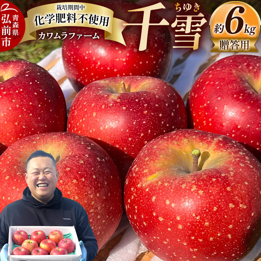 【ふるさと納税】【26年10月下旬～発送】りんご 千雪 約6kg カワムラファーム【贈答用】青森 果物 フルーツ 林檎 リンゴ くだもの [先行受付 アップル おいしい ちゆき お歳暮 お中元 ギフト プレゼント 果実 果物 赤色 贈り物 美味 林檎]