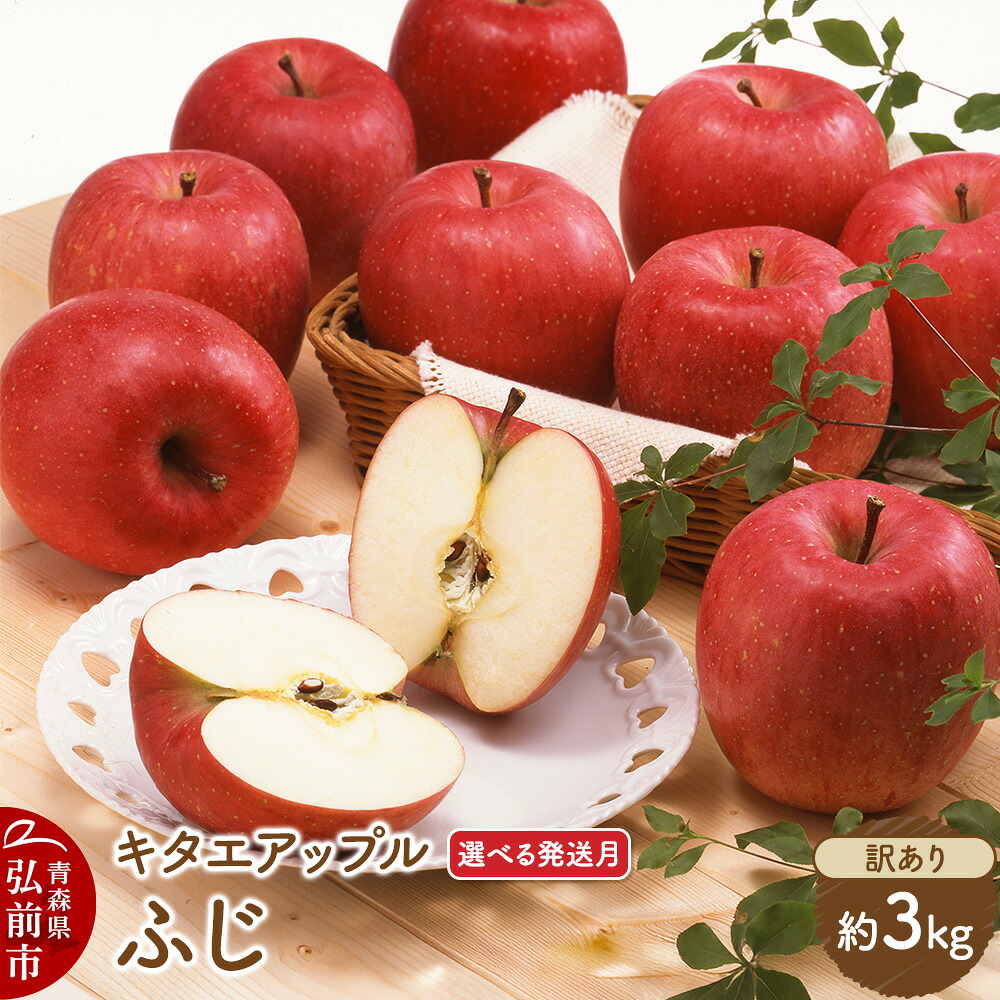 【ふるさと納税】りんご ふじ【訳あり】約3kg【選べる発送月】【CA貯蔵】キタエアップル [不揃い 規格外 アップル 産地直送 青森県 弘前市 詰め合わせ セット 果物 フルーツ 林檎 リンゴ くだもの] 10,140円