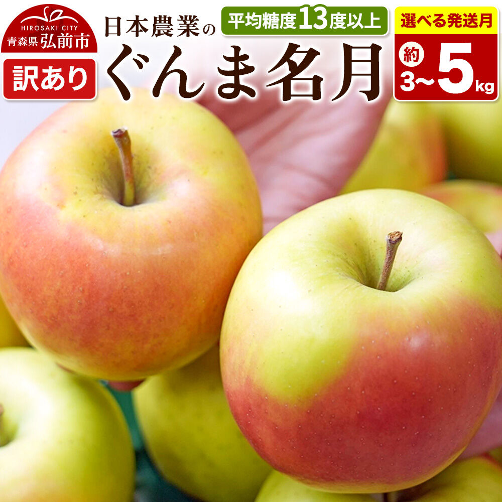 【ふるさと納税】【26年4月クール便発送】りんご 平均糖度13度以上！ぐんま名月【選べる 3kg／5kg】訳あり【CA貯蔵】クール便 青森 果物 フルーツ 林檎 リンゴ くだもの 不揃い 規格外 [アップル 果物 産地直送 フルーツ 青森県 弘前市]