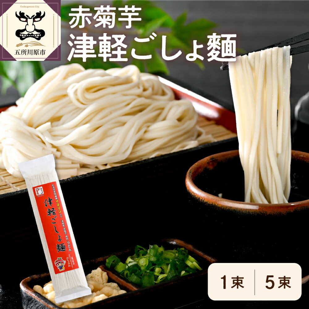 【ふるさと納税】うどん 乾麺 選べる内容量 1束 (200g) / 5束 (200g×5束) 赤 菊芋 もちもち 青森 五所川原 赤菊芋 津軽ごしょ麺 イヌリン 【 菊芋うどん キクイモ ウドン きくいも 】 青森県 五所川原市