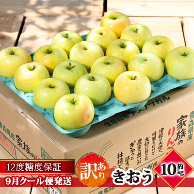 【ふるさと納税】【9月クール便発送】(12度糖度保証)訳あり品 家庭用 きおう約10kg【 青森りんご 果物類 林檎 リンゴ 青森県産 フルーツ 旬の果物 産地直送 訳アリ 】 お届け:2026年9月中
