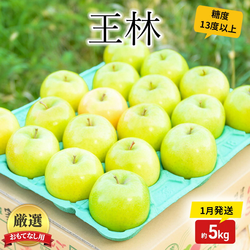 【ふるさと納税】りんご 【1月発送】 糖度13度以上 おもてなし用 家庭用 王林 約 5kg 【 青森りんご 果物 フルーツ デザート 食後 青森県産 産地直送 贈り物 】　お届け：2027年1月中