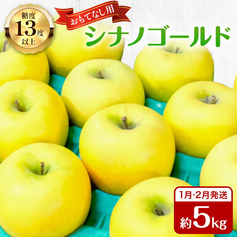 【ふるさと納税】りんご 【1月・2月発送】 糖度13度以上 おもてなし用 家庭用 シナノゴールド 約 5kg 【 青森りんご 果物 フルーツ デザート 食後 青森県産 産地直送 贈り物 】　お届け：2027年1月上旬～2月末
