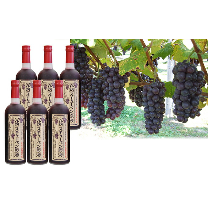 【ふるさと納税】津軽鶴田町産　完熟スチューベン原液720ml×6本 果物 ぶどう フルーツ 果実飲料 ジュース
