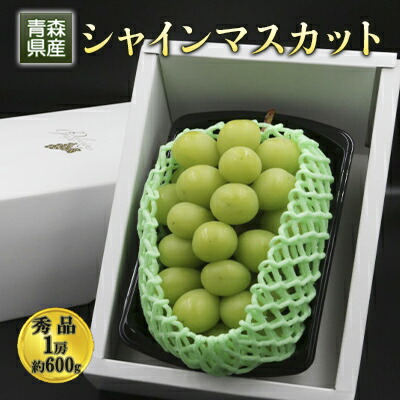 【ふるさと納税】青森県産 シャインマスカット 秀品 1房 約600g 果物 ぶどう フルーツ 豊かな甘み 種無し 皮ごと 大粒 化粧箱入り デザート 　お届け：2026年9月下旬～2026年12月中旬