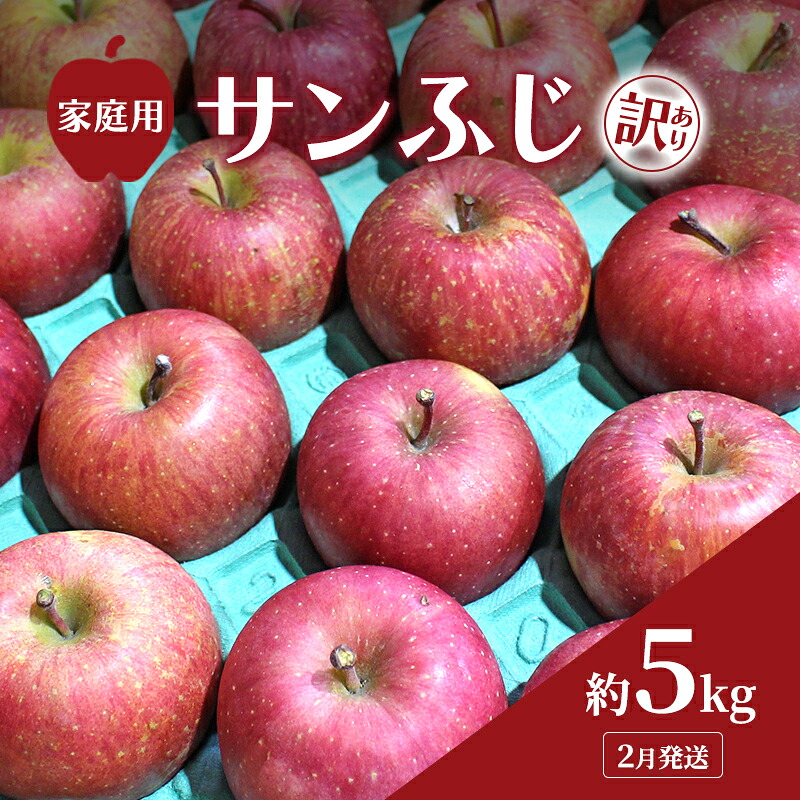 【ふるさと納税】【平均糖度12度以上】2月発送 家庭用 訳あり サンふじ 約 5kg りんご リンゴ 林檎 果物 フルーツ わけあり 青森　お届け：2027年2月1日～2027年2月25日｜青森県鶴田町 9,490円