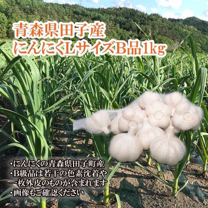 【ふるさと納税】青森県田子産にんにくLサイズB品 約1kg　 田子町 　お届け：10月15日～4月30日まで