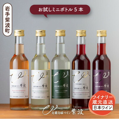【ふるさと納税】自園自醸ワイン紫波 甘口・辛口ワイン ミニボトル 飲み比べ5本セット【1688297】
