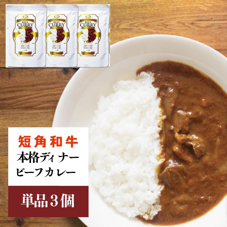 【ふるさと納税】 短角和牛 本格ディナー ビーフカレー 3個セット 中辛 岩手県産 短角牛 牛肉 和牛 カレー レトルトカレー 惣菜 レトルト食品 常温保存 備蓄用 非常食 保存食 岩手県 盛岡市 東北 岩手 盛岡 株式会社カナンフーズ