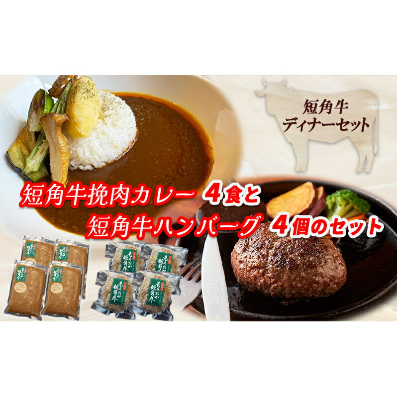 【ふるさと納税】 ブランド和牛 もりおか短角牛 ハンバーグ 4個 カレー 4食 セット 大人のカレー カレー 牛カレー 牛ハンバーグ お店の味 惣菜 おかず 夕食 岩手県 盛岡 パイオニアファーム 有限会社トゥレイス｜岩手県盛岡市