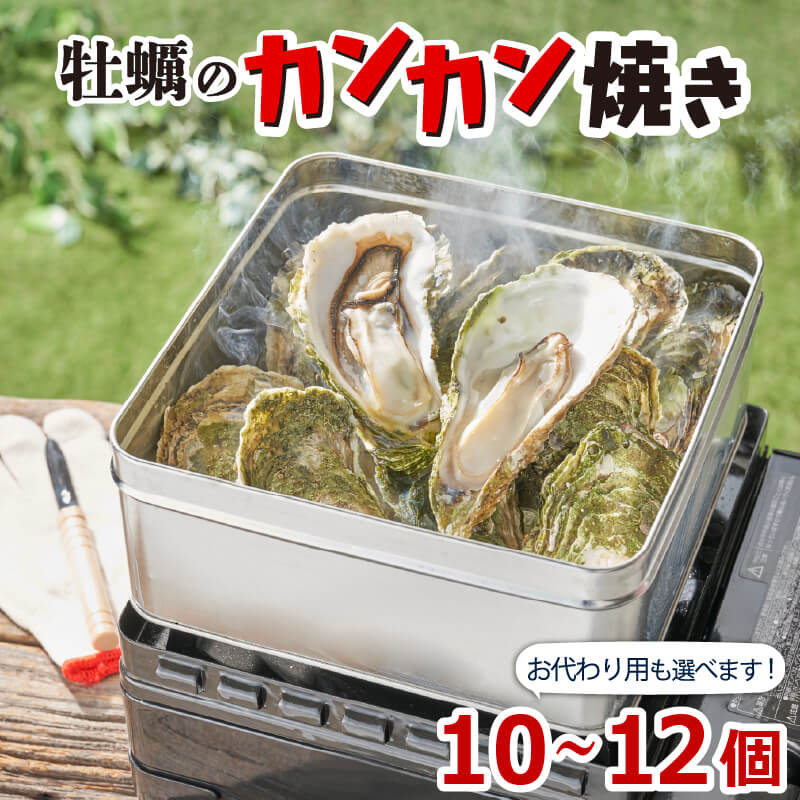 【ふるさと納税】 殻付かきのカンカン焼きセット 大10個 / おかわり用大12個 加熱用 かき 牡蠣 カキ オイスター oyster アヒージョ バーベキュー BBQ フライ 揚げ物 鍋 ごはん 夕飯 おかず おつまみ 晩酌 米 贈答品 お中元 お歳暮 大船渡 三陸 岩手県 国産｜岩手県大船渡市