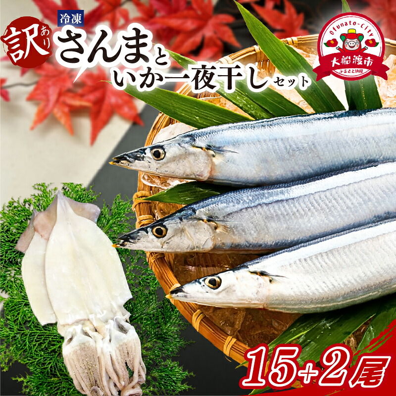 【ふるさと納税】 訳あり さんま 15尾 いか一夜干し 2尾 セット 冷凍 イカ 一夜干し 干物 秋刀魚 大船渡 冷凍さんま 大船渡さんま 刺身 刺し身 お刺身 海鮮 焼魚 焼き魚 フライ 唐揚げ からあげ 煮物 鍋 おつまみ つまみ 酒 惣菜 鮮魚 ごはん おかず 米 丼 岩手 三陸 国産
